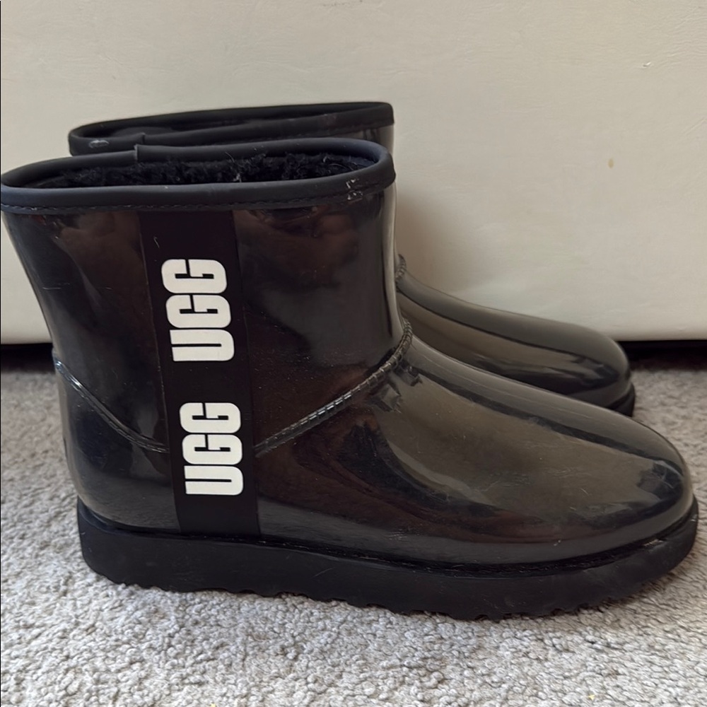 UGG Black Ankle Boots with Rubber Sole